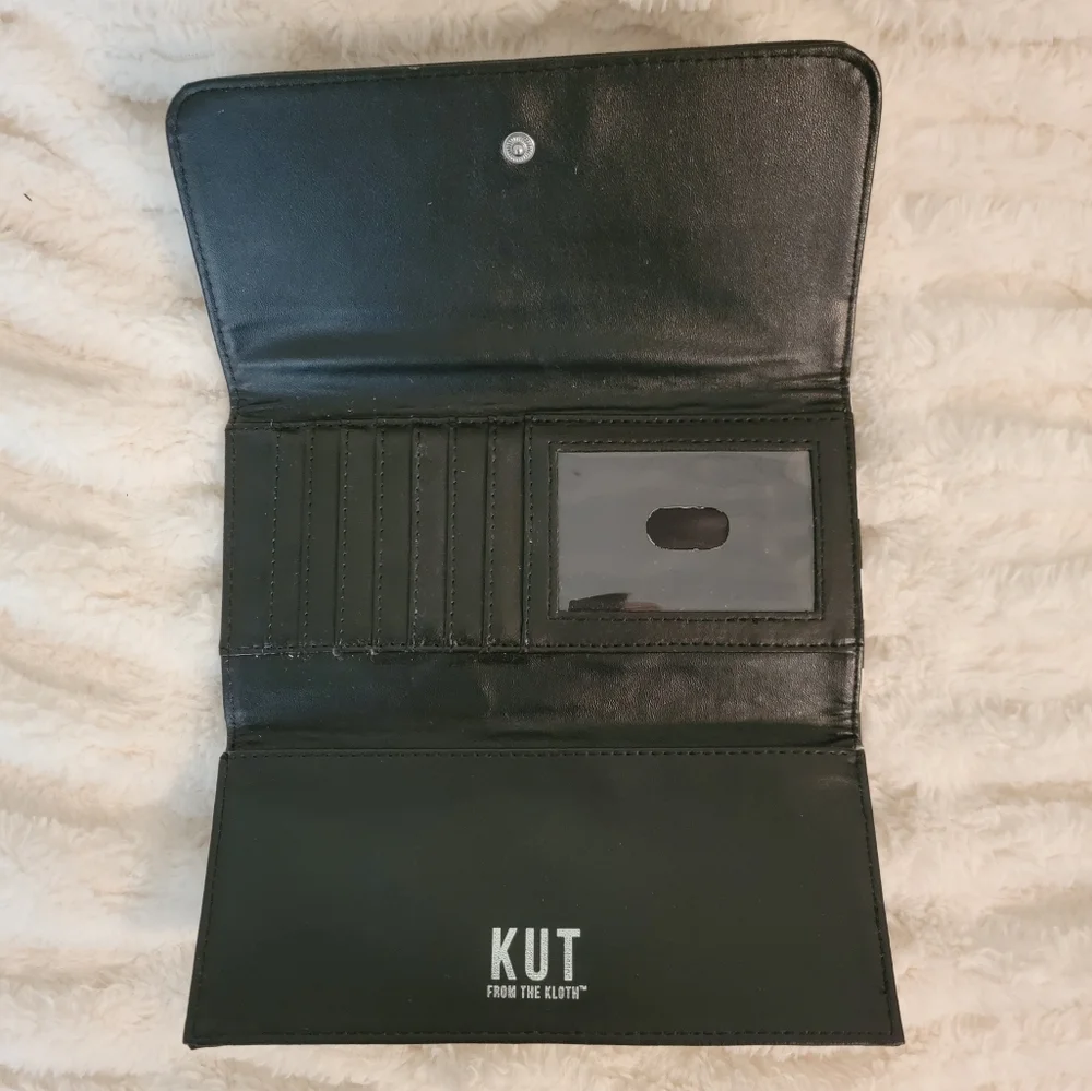 Kut from the Kloth Black & White Striped Fold Wallet